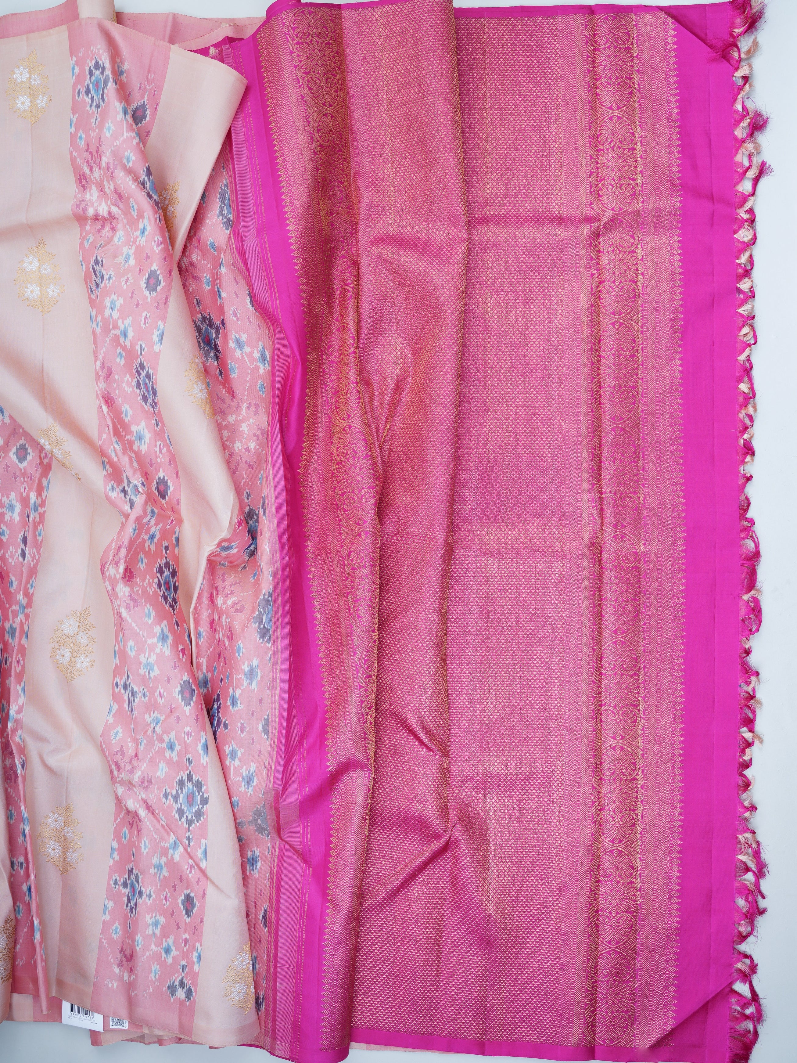 Kanchipuram Silk Onion Pink 100% Pure Silk  - Manoranjitham Weaves - Handloom Store
