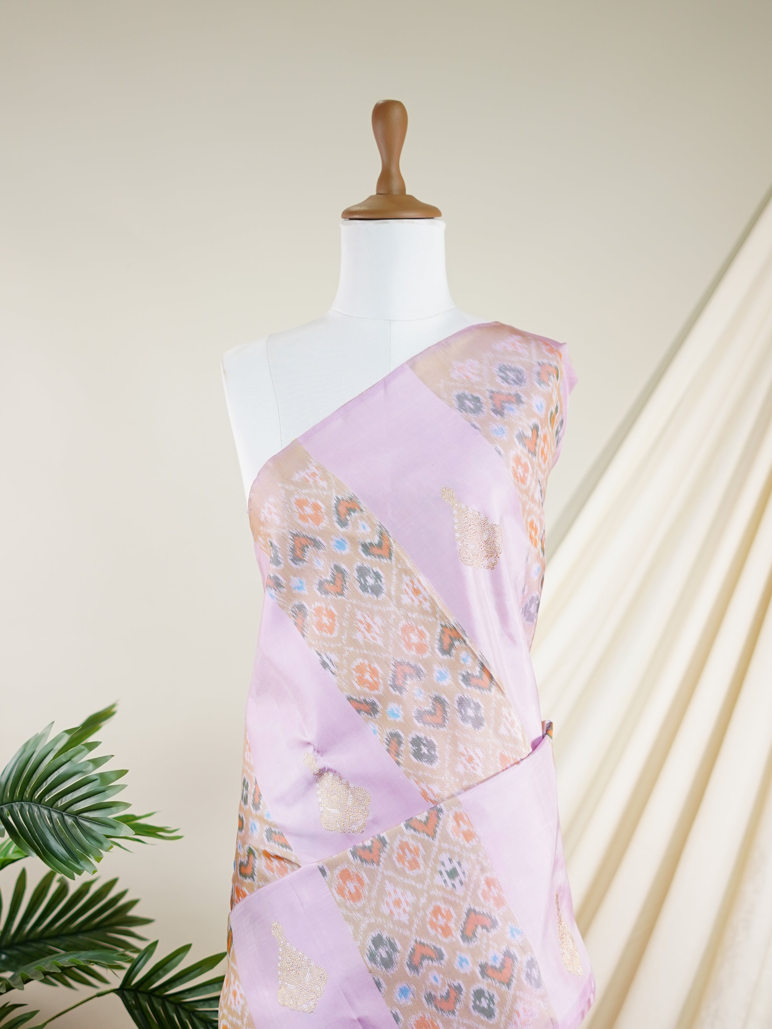 Kanchipuram Silk Lavander 100% Pure Silk  - Manoranjitham Weaves - Handloom Store