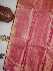 Kanchipuram Silk Yellow 100% Pure Silk  Manoranjitham Weaves - Handloom Store