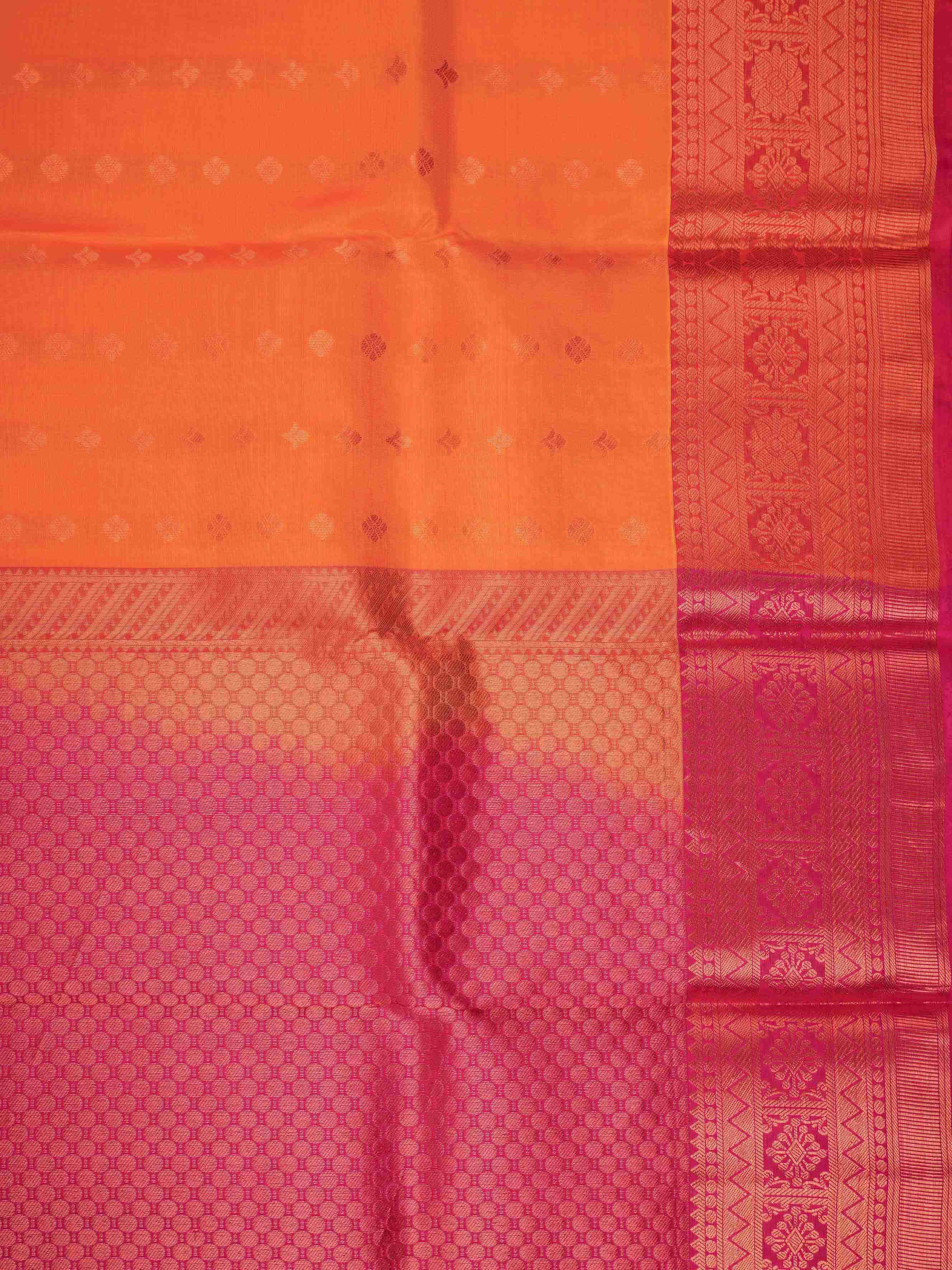 Kanchipuram Silk Yellow 100% Pure Silk  Manoranjitham Weaves - Handloom Store
