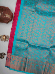 Kanchipuram Silk Hot Pink 100% Pure Silk  Manoranjitham Weaves - Handloom Store