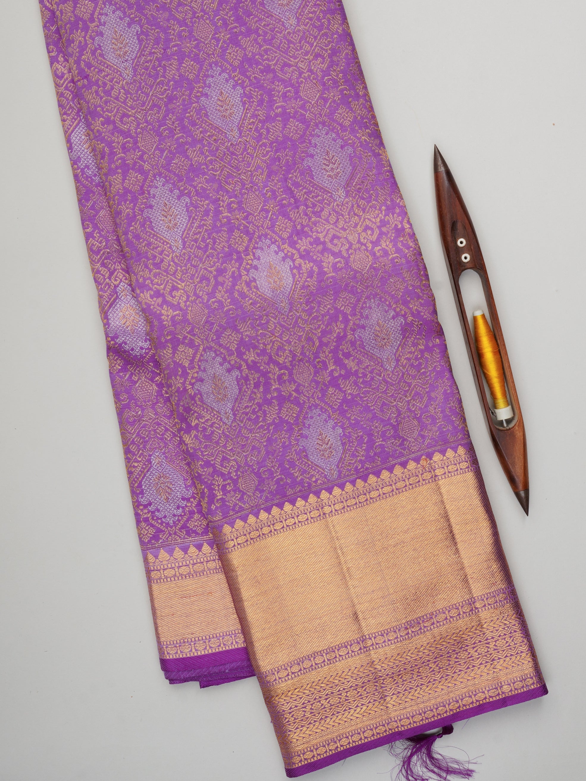 Kanchipuram Silk Violet 100% Pure Silk  Manoranjitham Weaves - Handloom Store