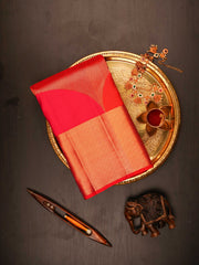 Kanchipuram Silk Red 100% Pure Silk 