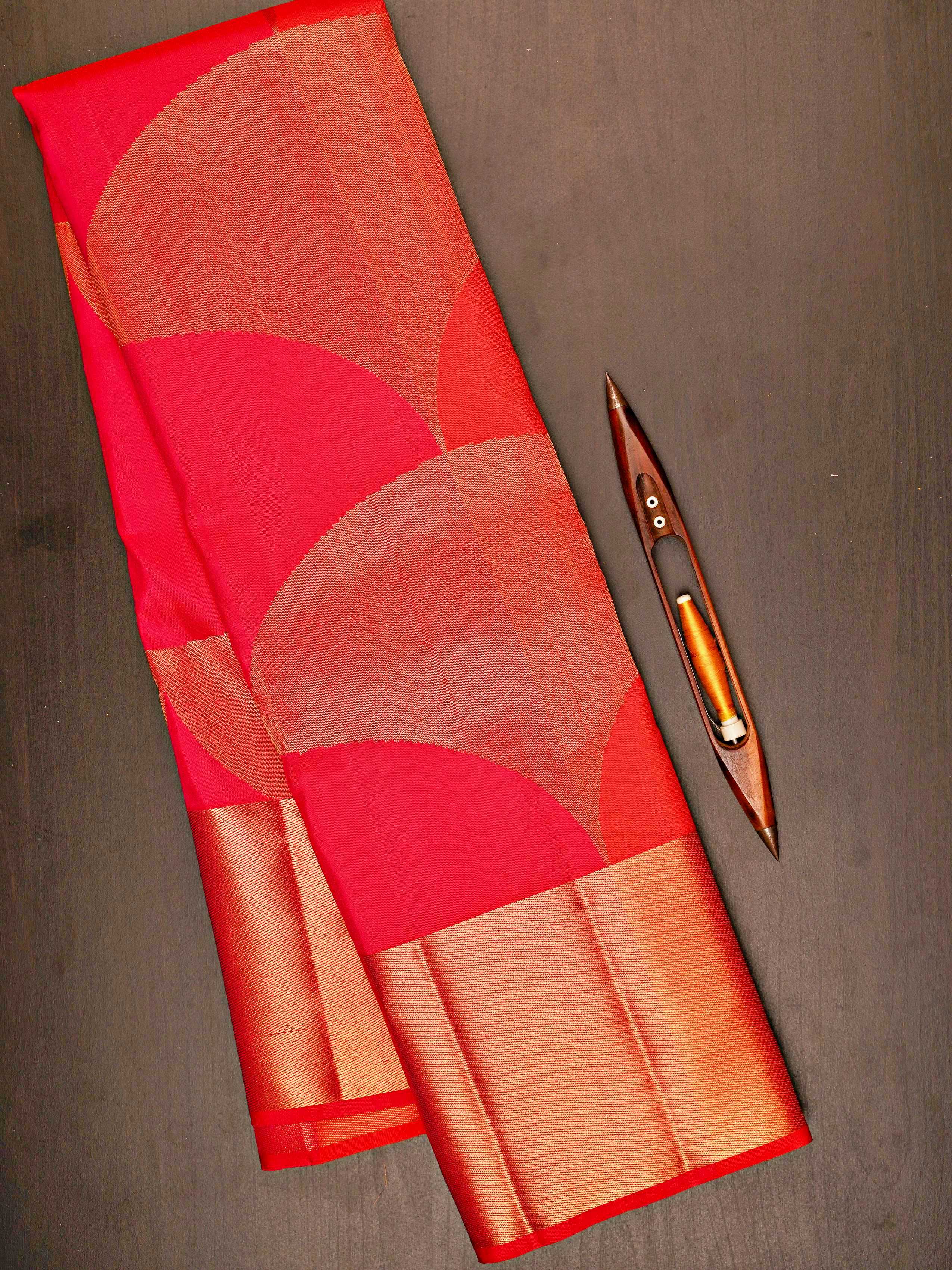 Kanchipuram Silk Red 100% Pure Silk 