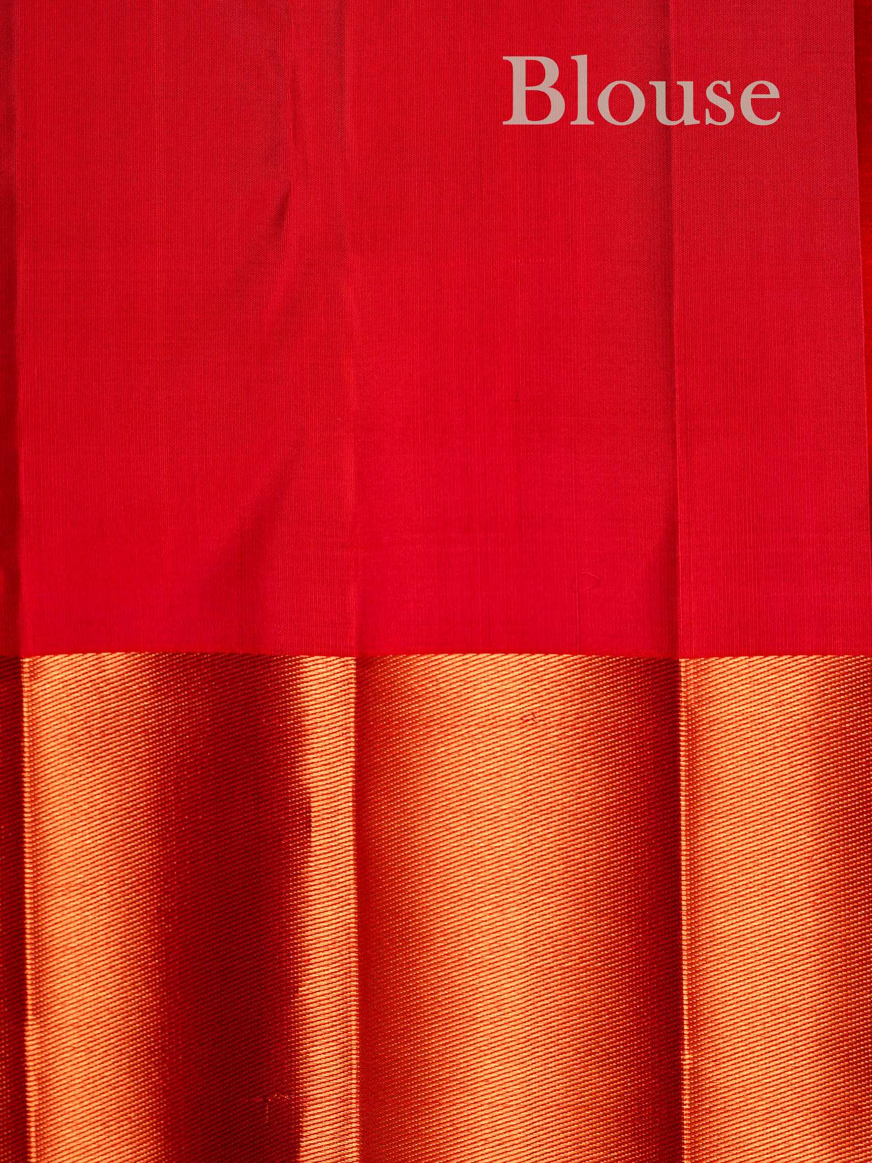 Kanchipuram Silk Red 100% Pure Silk 