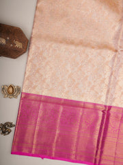 Kanchipuram Silk Light Mauve Peach 100% Pure Silk  Manoranjitham Weaves - Handloom Store