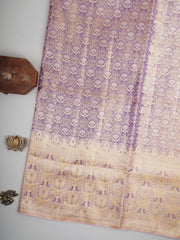 Kanchipuram Silk Lavender 100% Pure Silk  Manoranjitham Weaves - Handloom Store