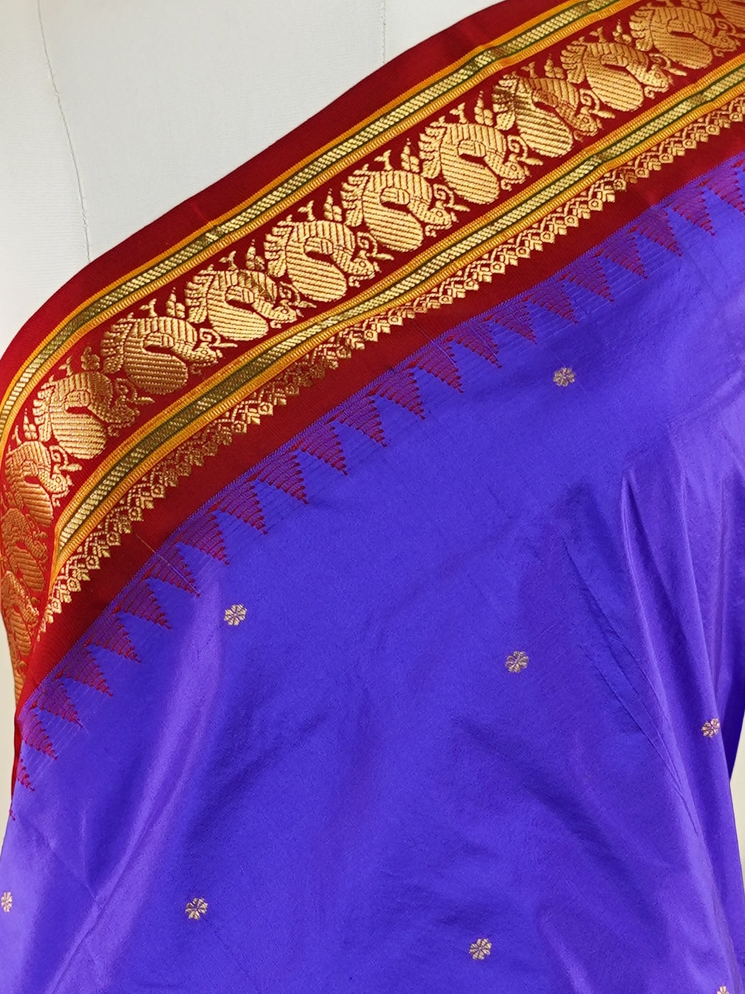 Narayanpet Purple 100% Pure Silk  - Manoranjitham Weaves - Handloom Store