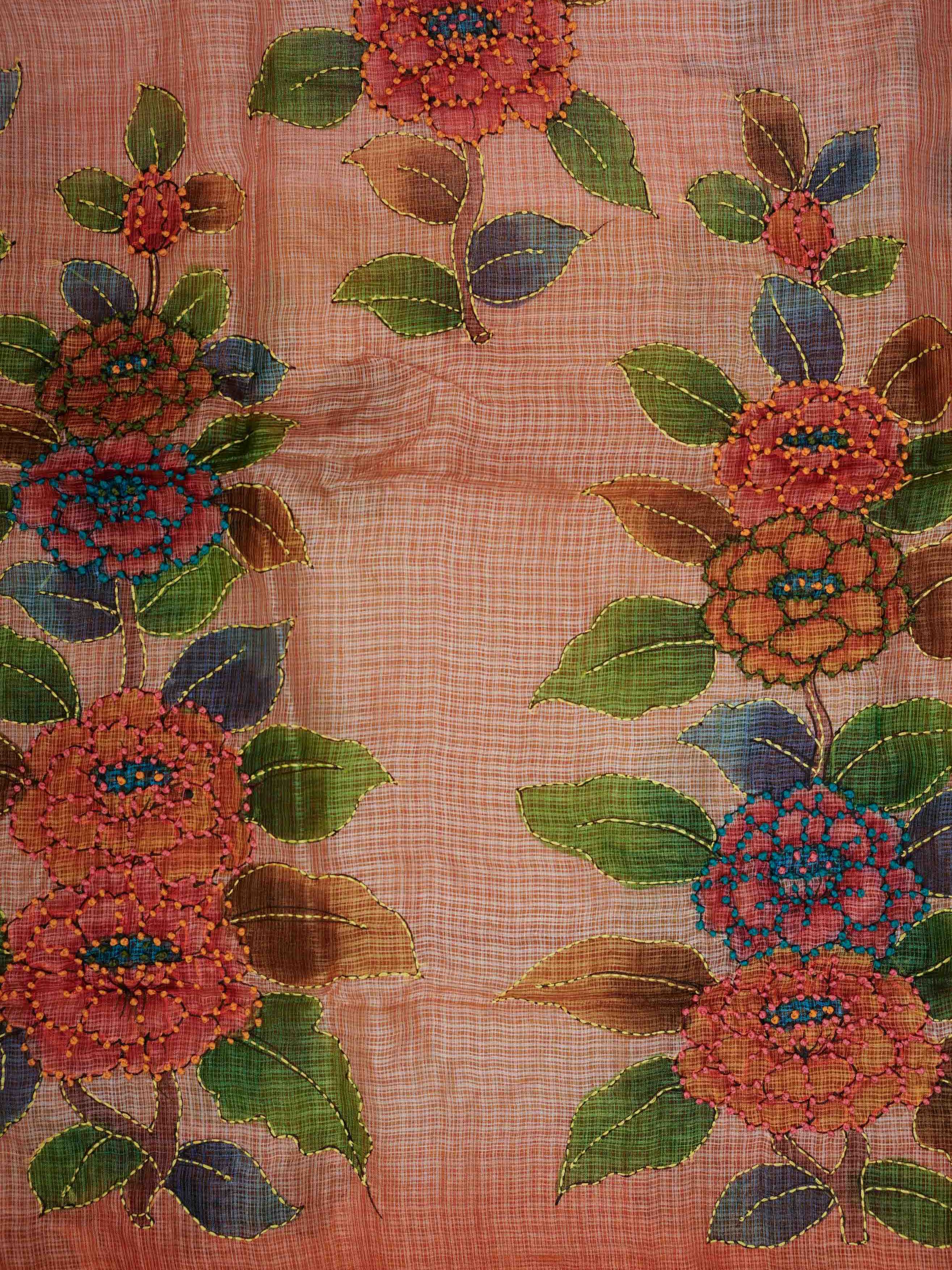 Tussars Cherry Blossom 100% Pure Tussar Manoranjitham Weaves - Handloom Store
