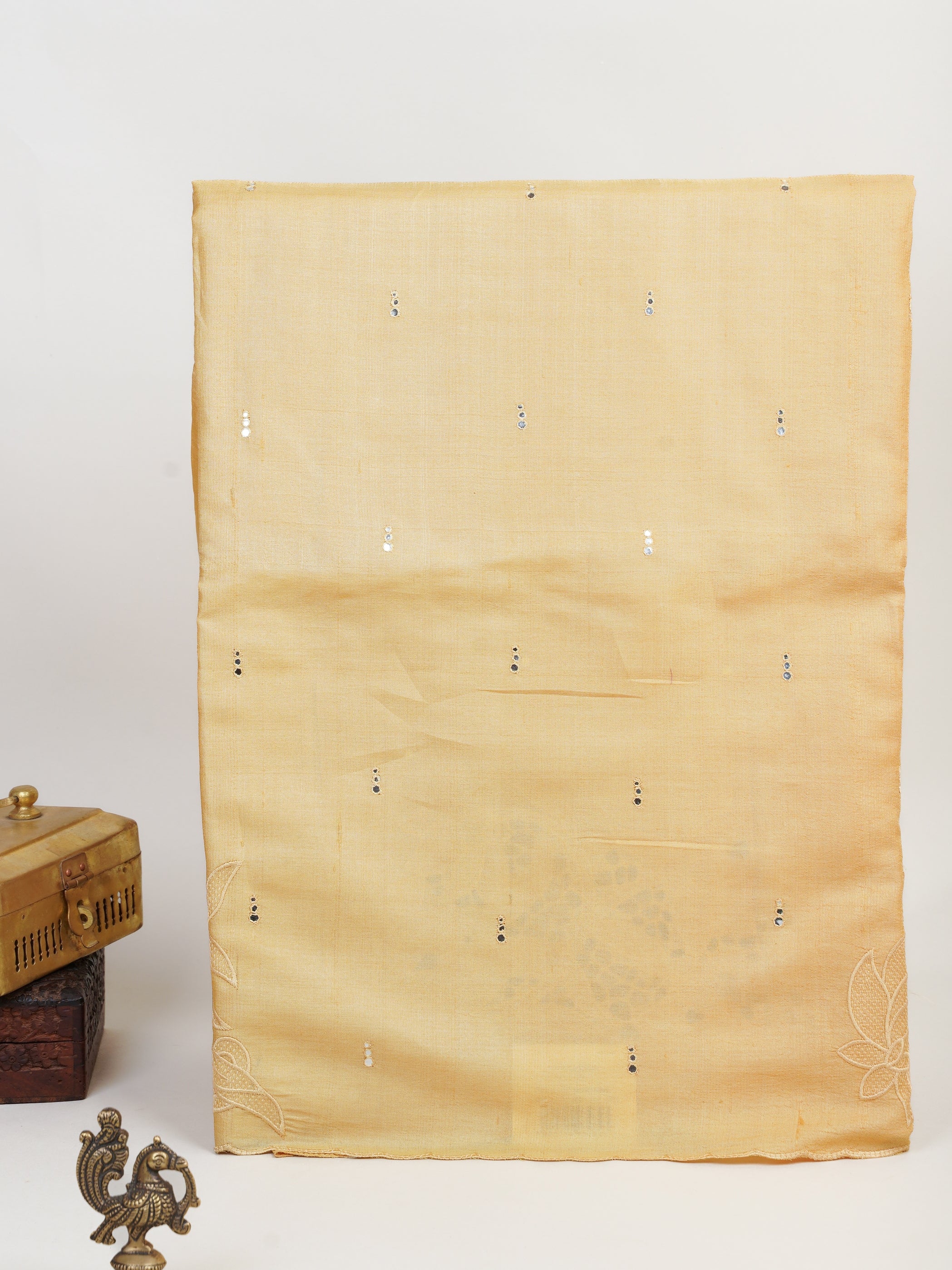 Tussars Yellow 100% Pure Tussar - Manoranjitham Weaves - Handloom Store