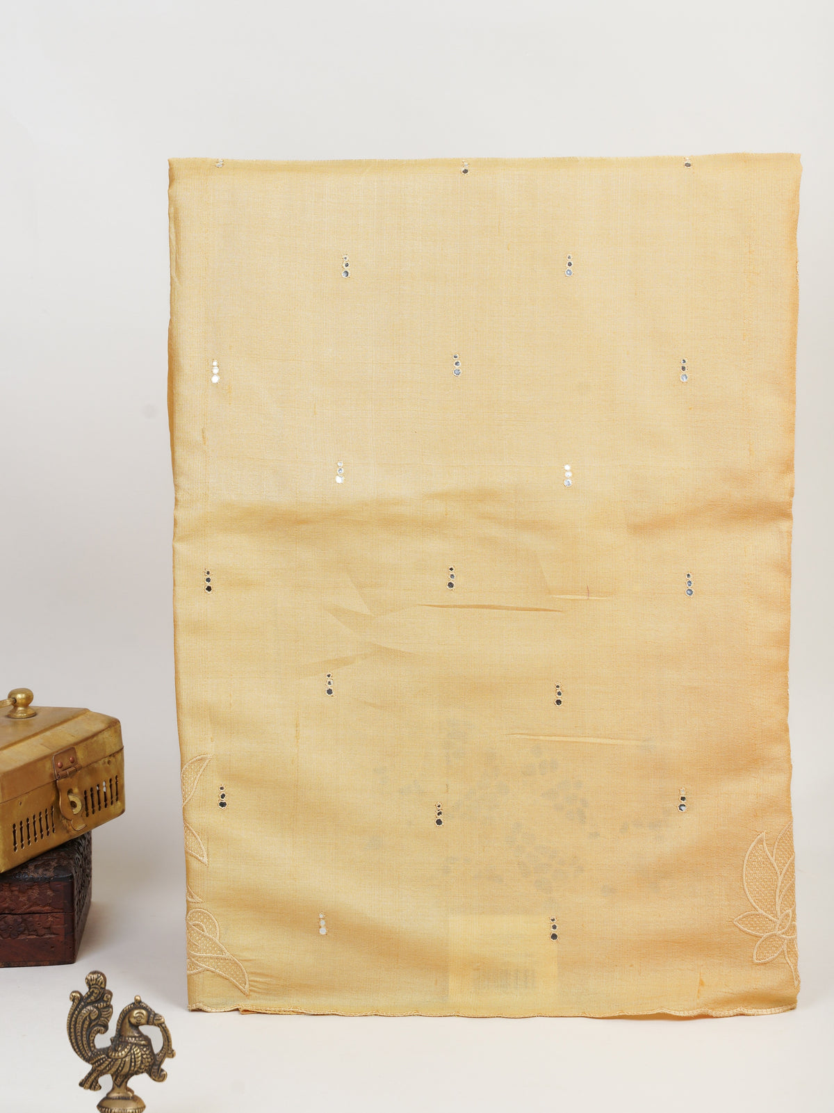 Tussars Yellow 100% Pure Tussar - Manoranjitham Weaves - Handloom Store