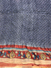 Pure Tussar with bandni and Pen Kalamkari