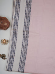Handspun Cotton Peach Cream Handpsun Cotton Manoranjitham Weaves - Handloom Store