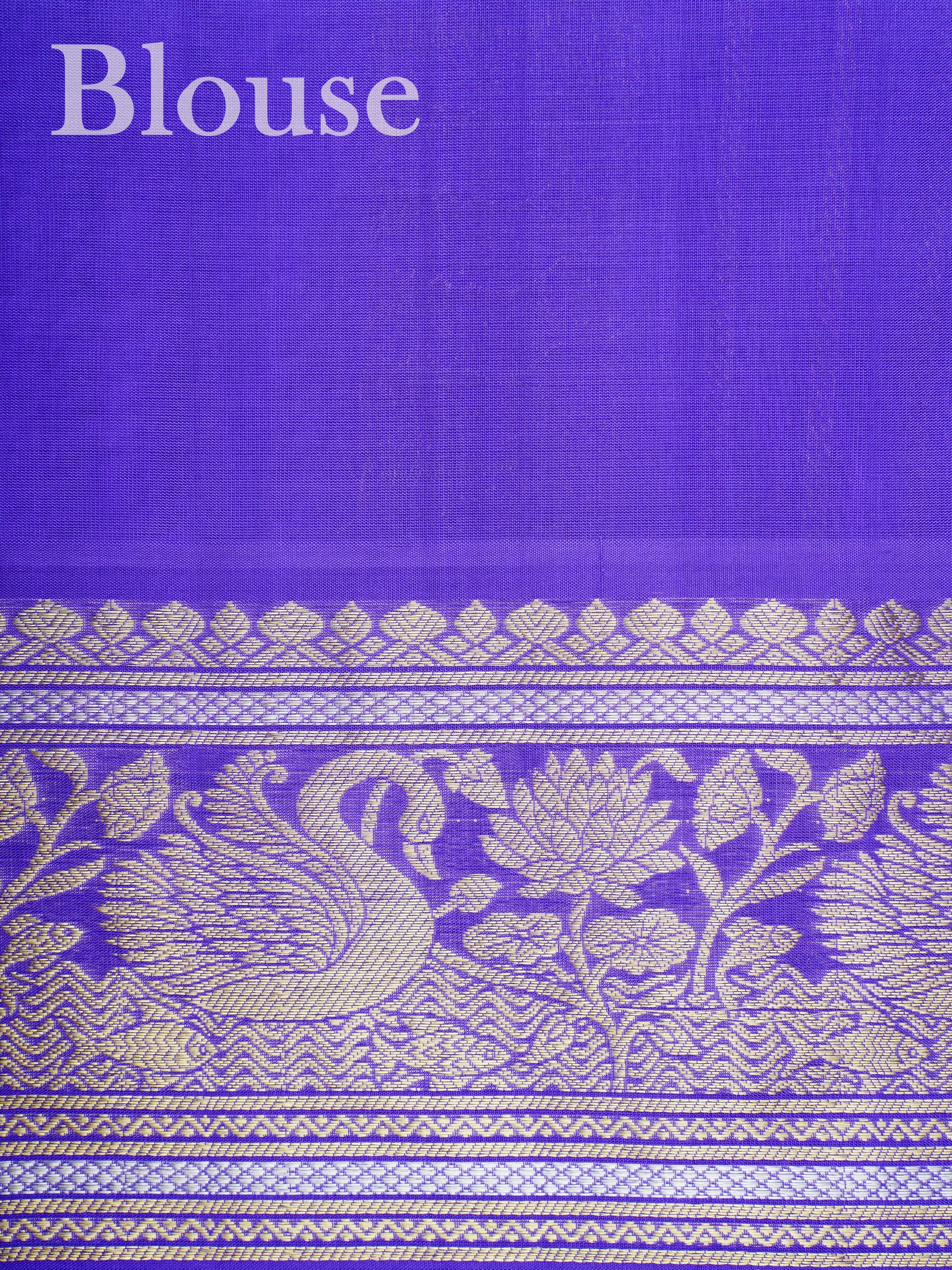 Venkatagiri Silk Purple 100% Pure Silk  - Manoranjitham Weaves - Handloom Store