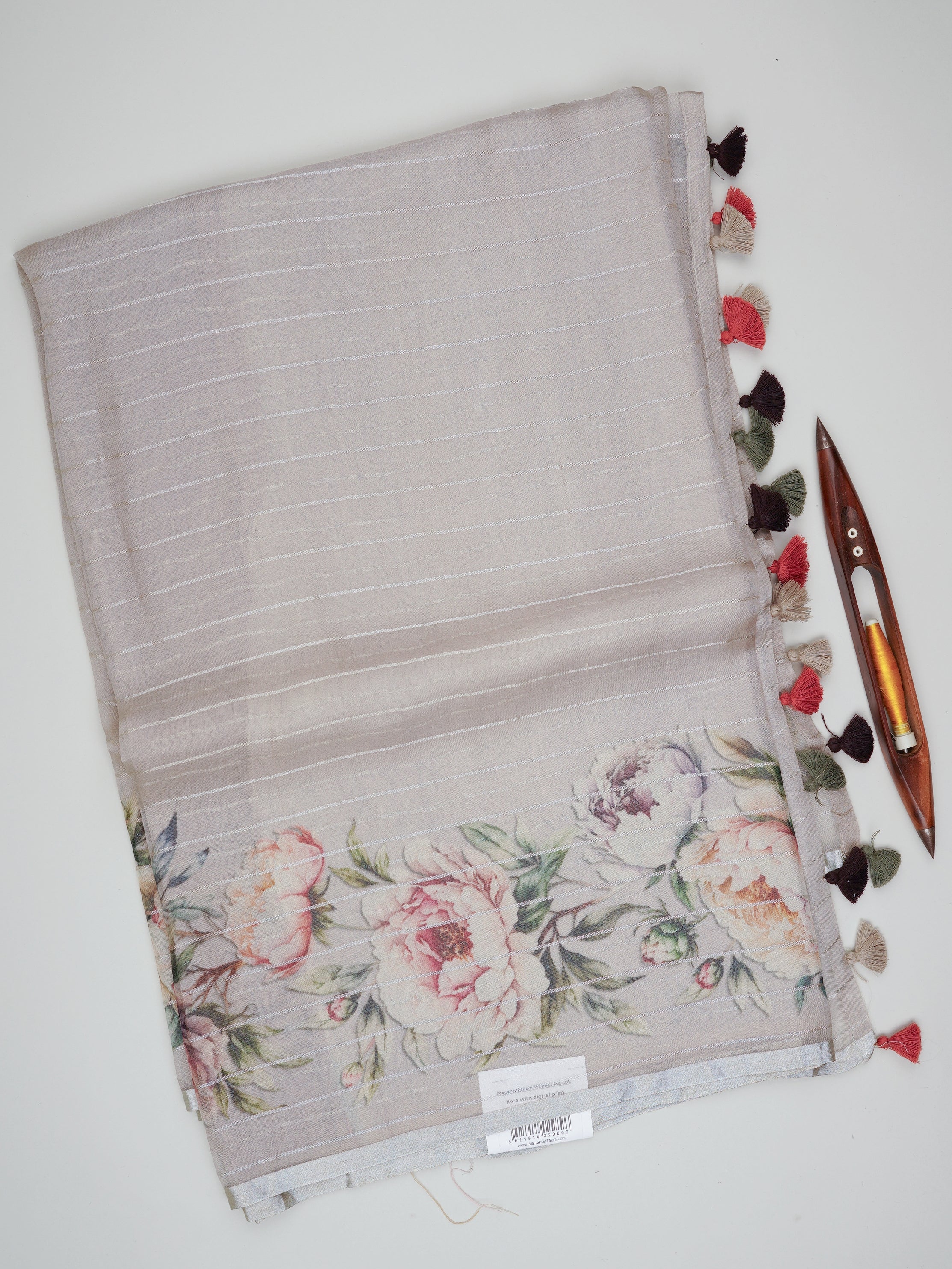 Kora Grey Kora - Manoranjitham Weaves - Handloom Store