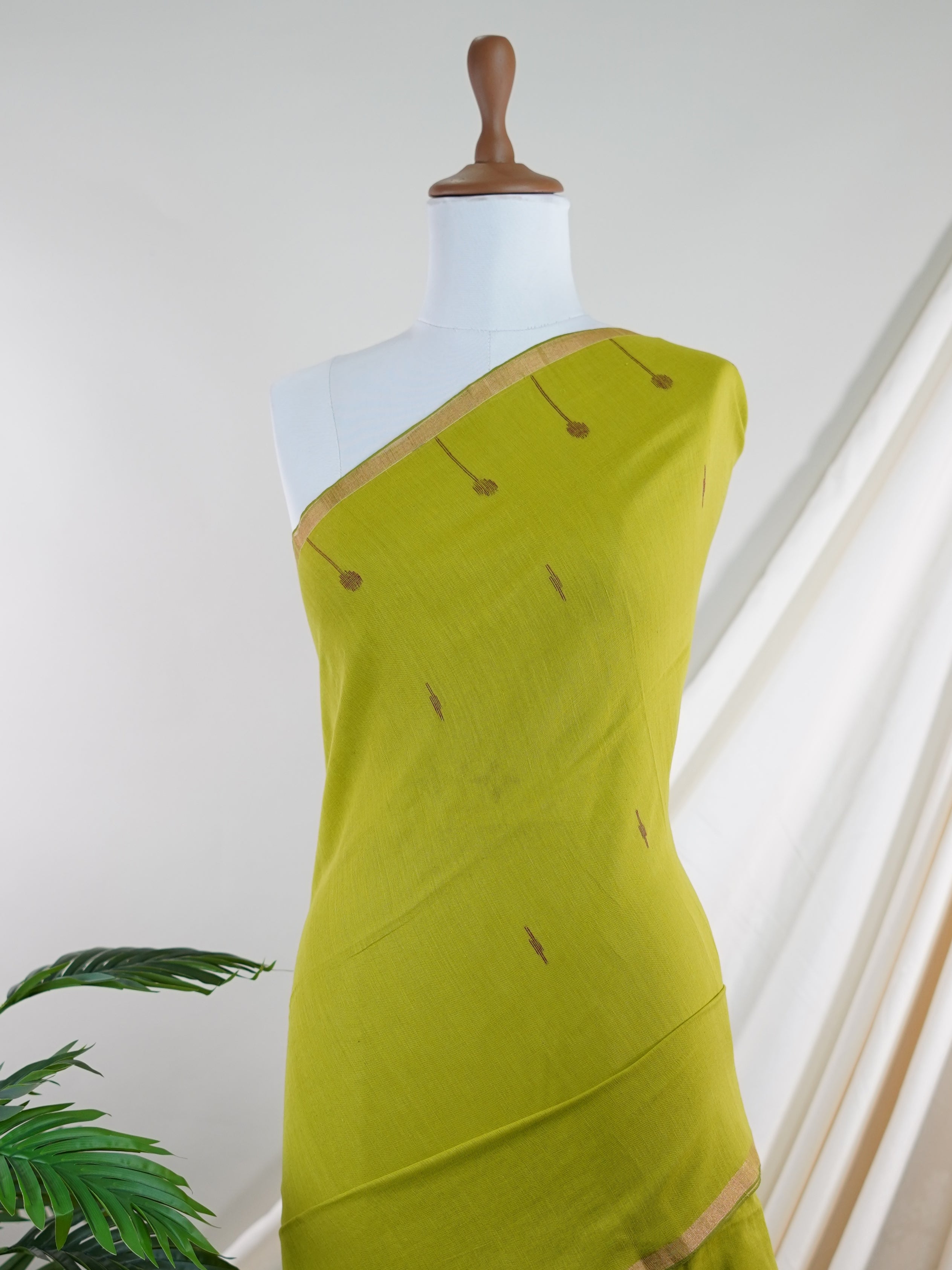 Cotton Green 100% Pure Cotton - Manoranjitham Weaves - Handloom Store