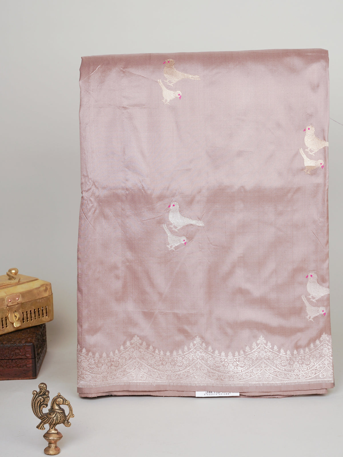Katan Grey 100% Pure Katan Silk Manoranjitham Weaves - Handloom Store