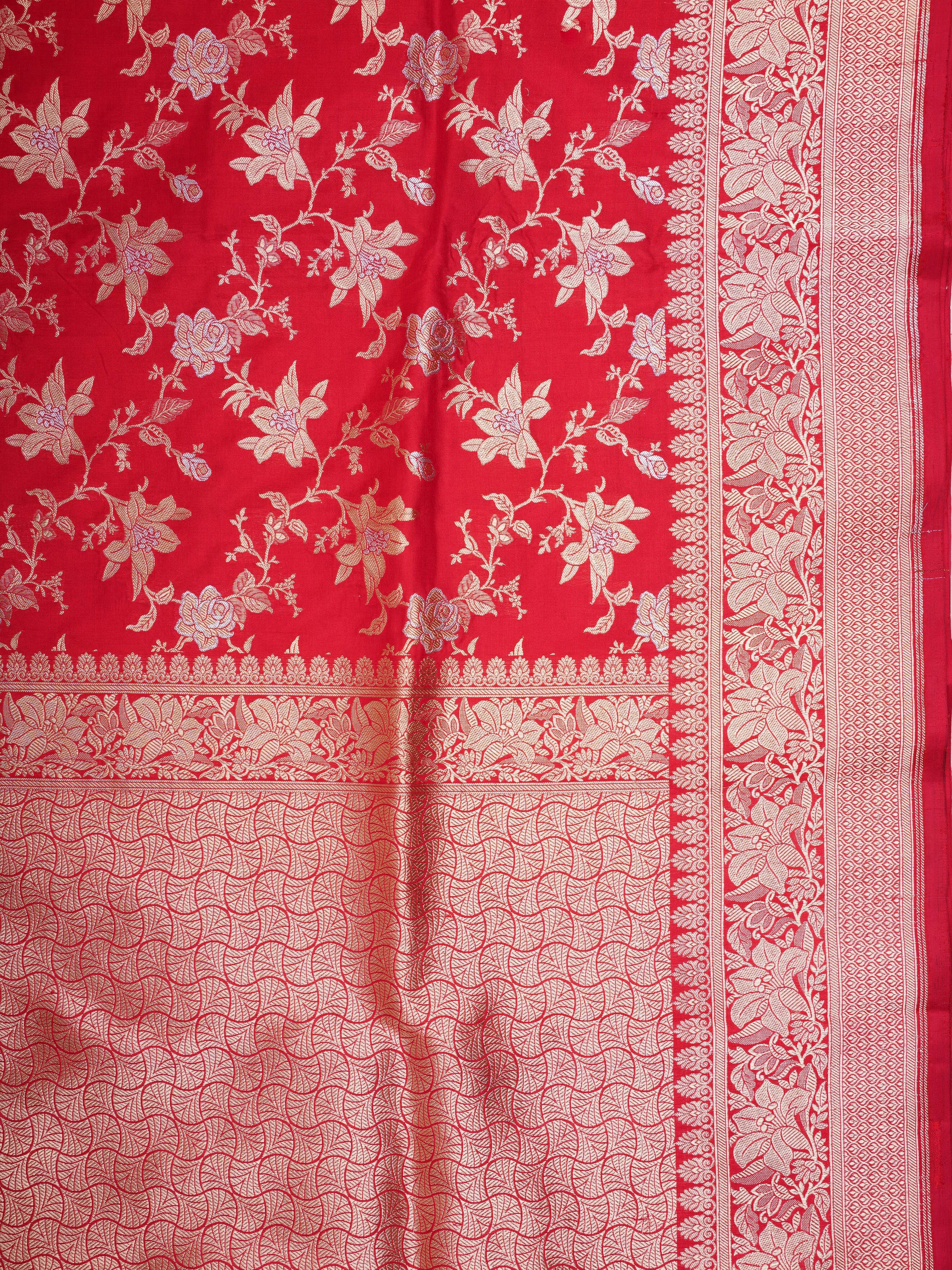Katan Red 100% Pure Katan Silk Manoranjitham Weaves - Handloom Store