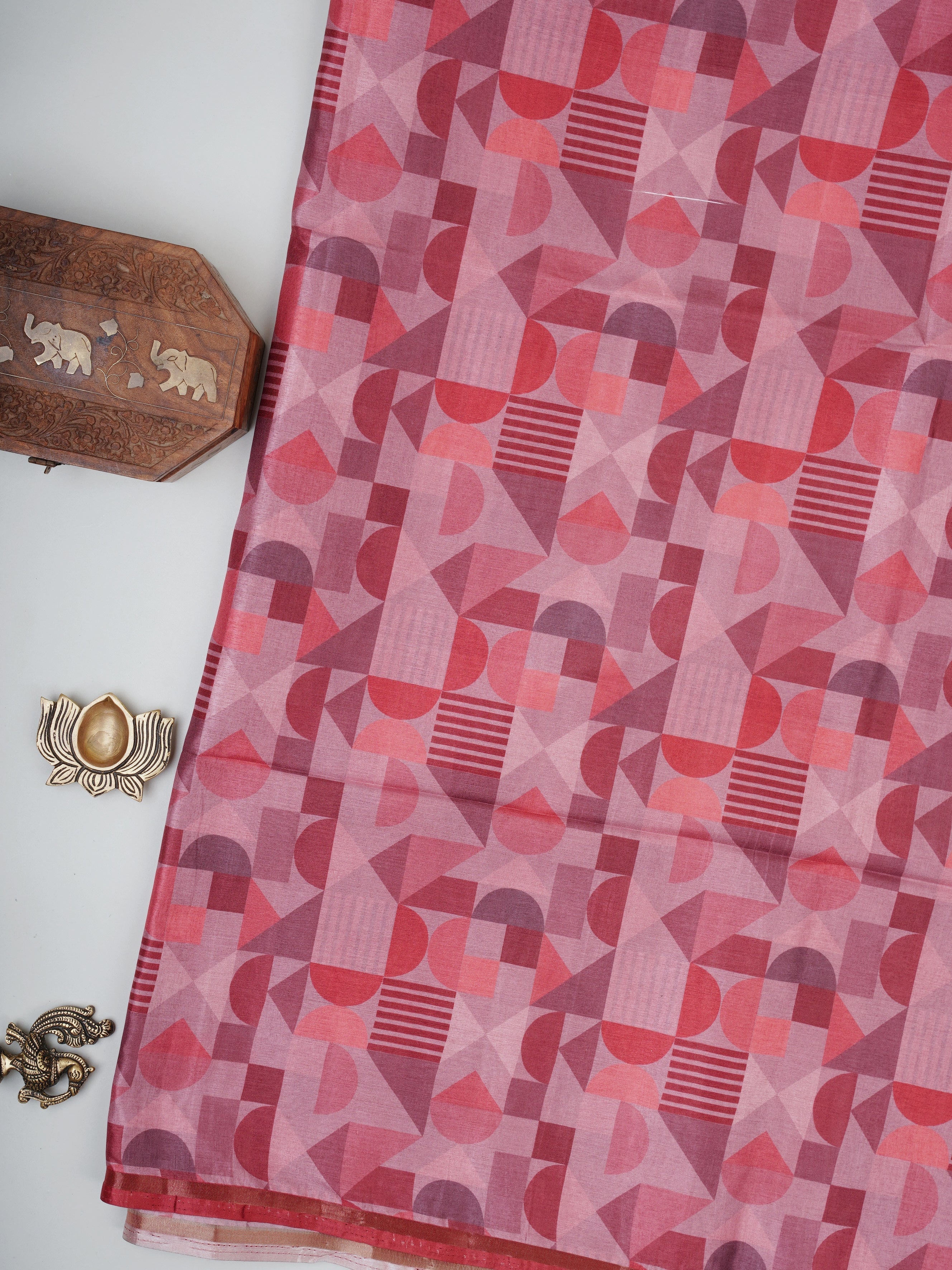 Katan Cream Semi Silk - Manoranjitham Weaves - Handloom Store