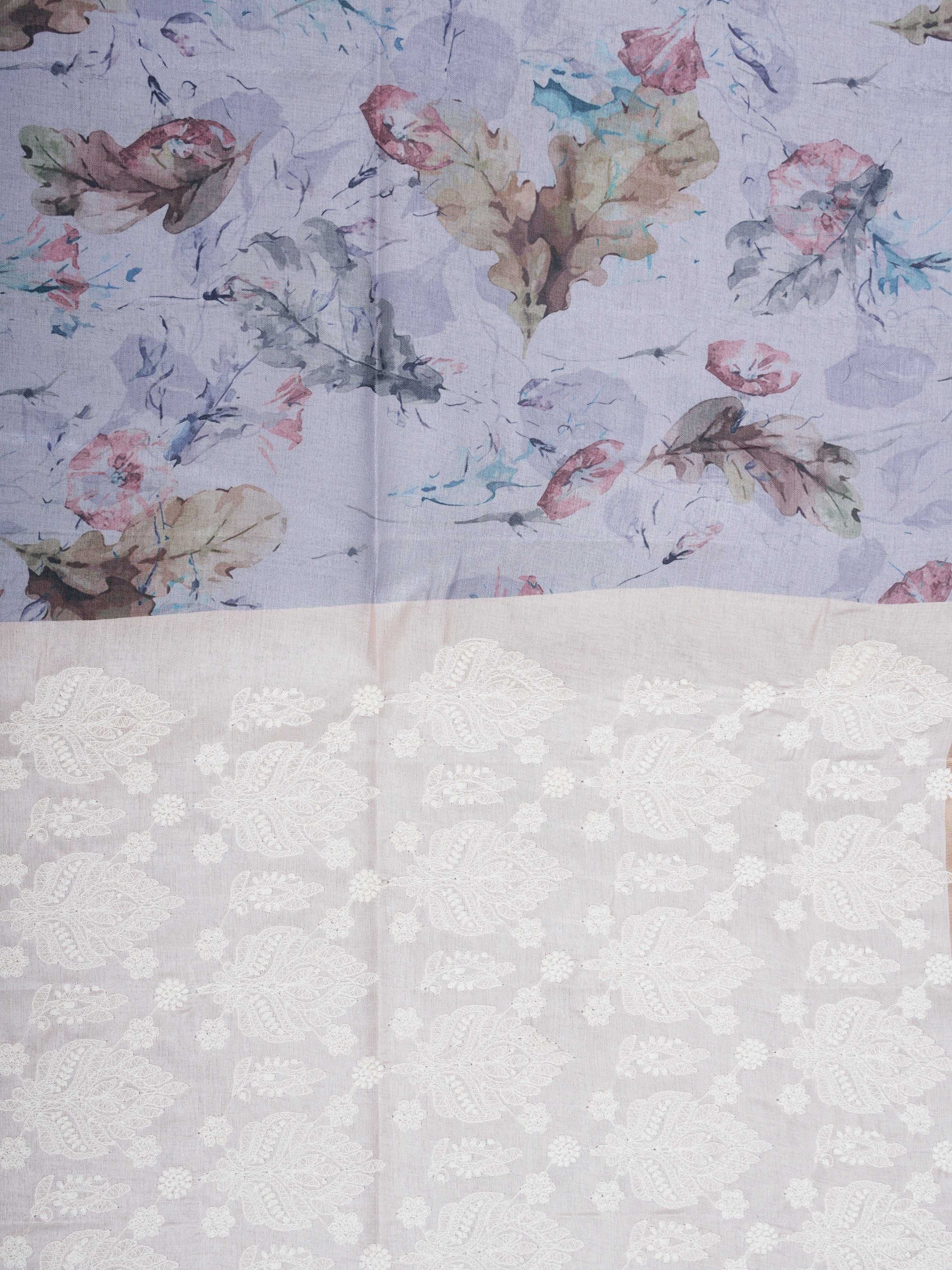 Katan Cream Semi Silk - Manoranjitham Weaves - Handloom Store