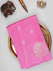 Katan pink 100% Pure Silk  Manoranjitham Weaves - Handloom Store