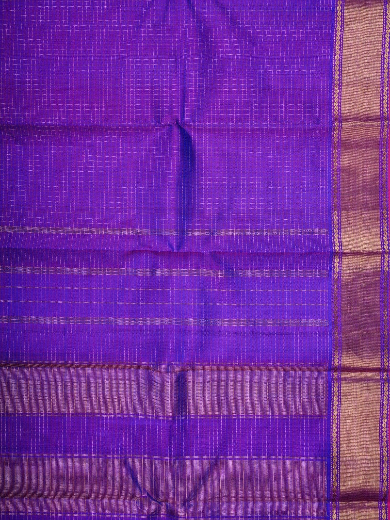 Kanchipuram Silk Purple 100% Pure Silk  - Manoranjitham Weaves - Handloom Store