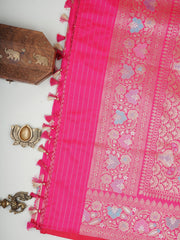 Katan Pink Katan Semi Silk Manoranjitham Weaves - Handloom Store