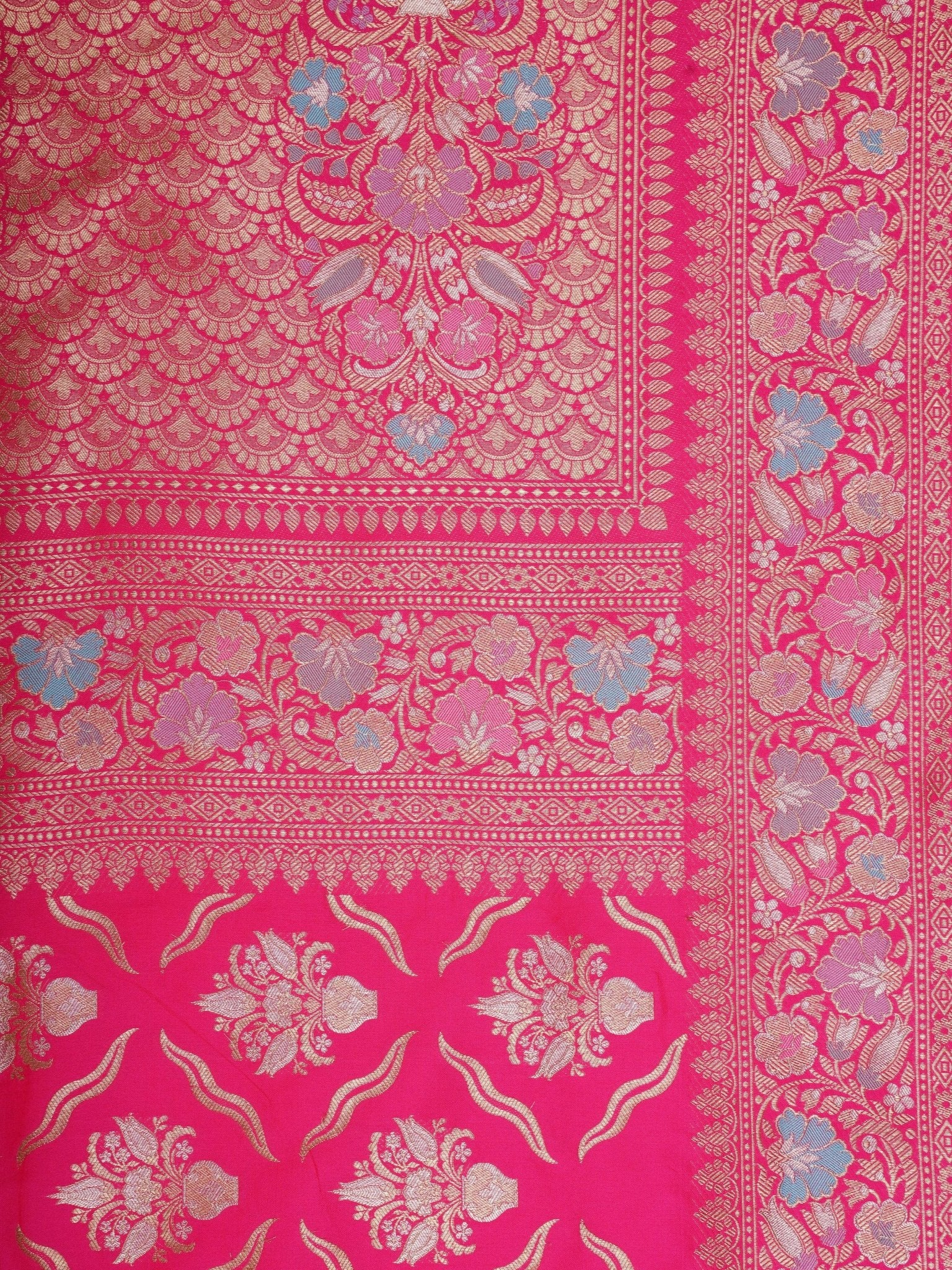 Katan Pink Katan Semi Silk Manoranjitham Weaves - Handloom Store