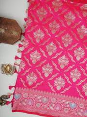 Katan Pink Katan Semi Silk Manoranjitham Weaves - Handloom Store