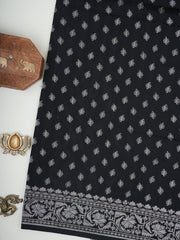 Katan Black Katan Semi Silk Manoranjitham Weaves - Handloom Store