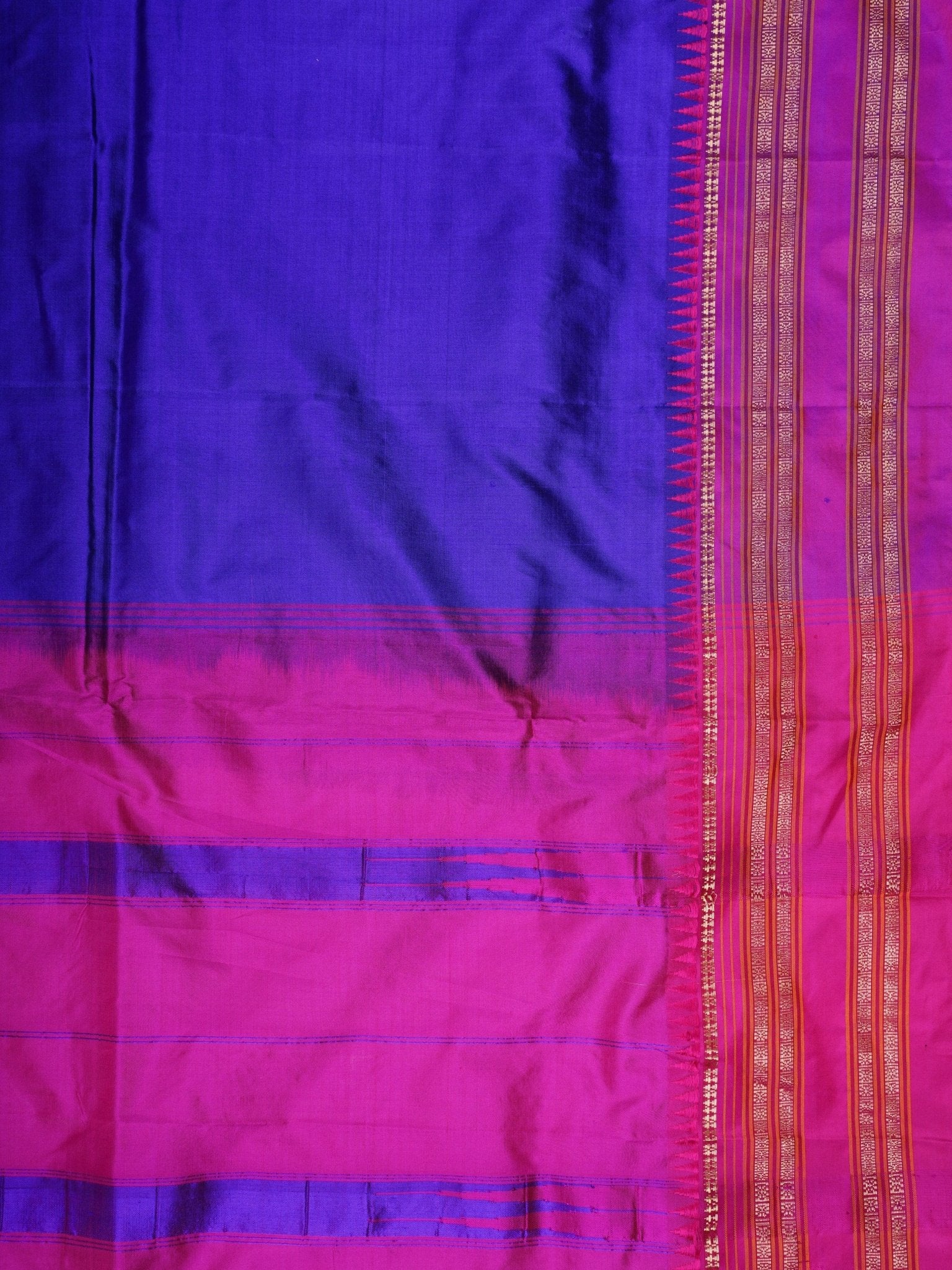 Narayanpet MS Blue 100% Pure Silk  Manoranjitham Weaves - Handloom Store