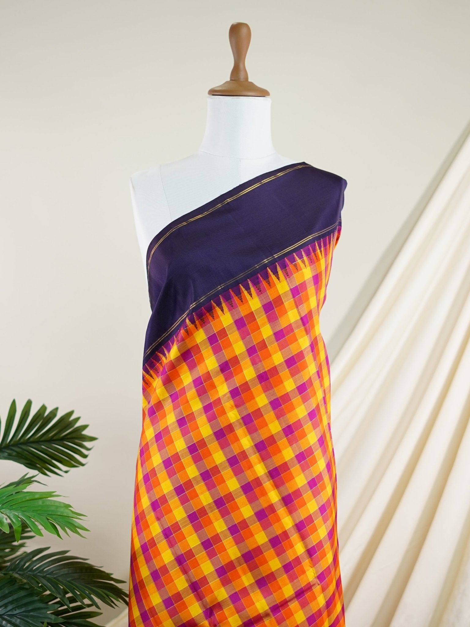 Kanchipuram Silk Multi 100% Pure Silk  - Manoranjitham Weaves - Handloom Store