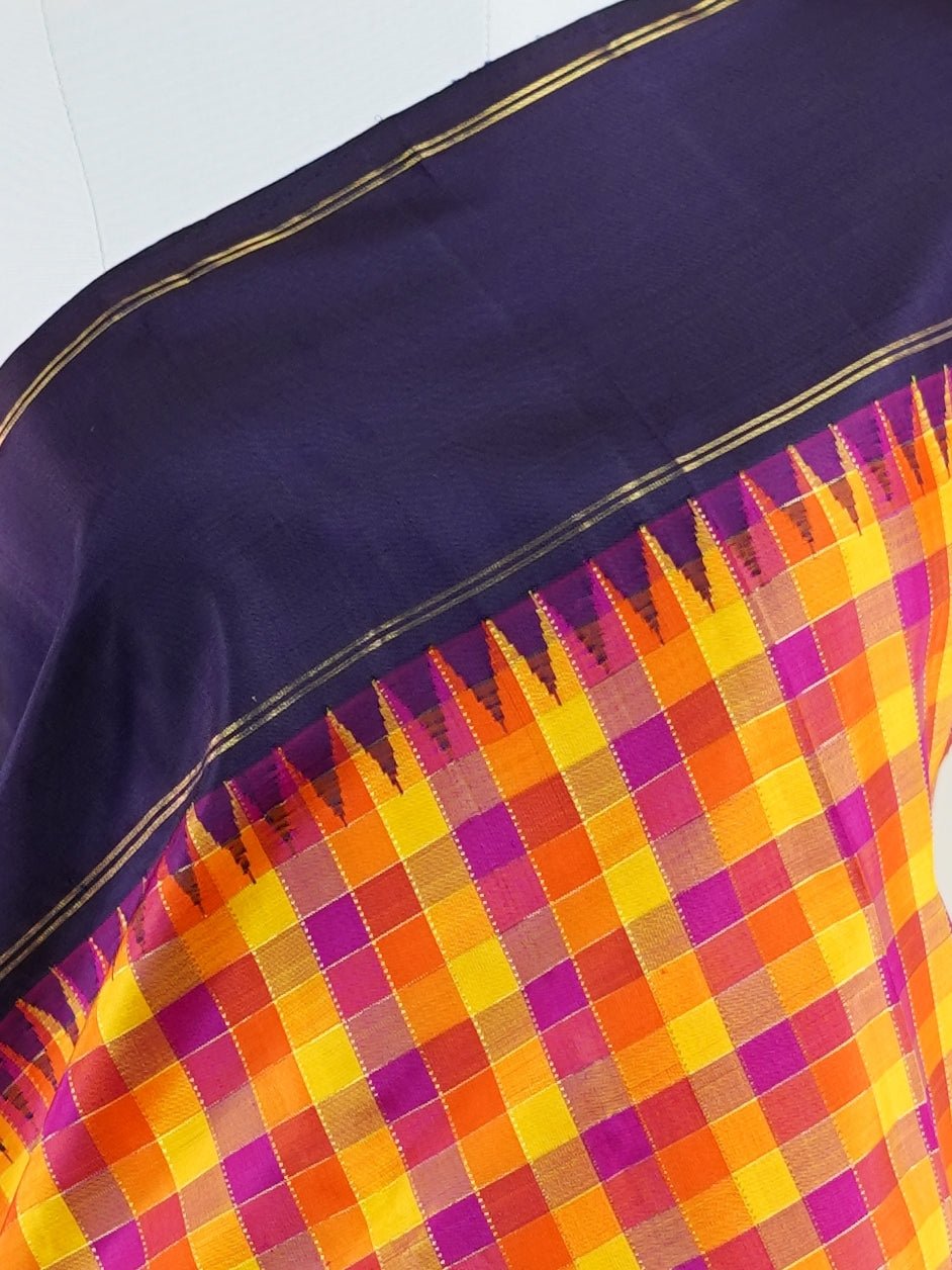 Kanchipuram Silk Multi 100% Pure Silk  - Manoranjitham Weaves - Handloom Store