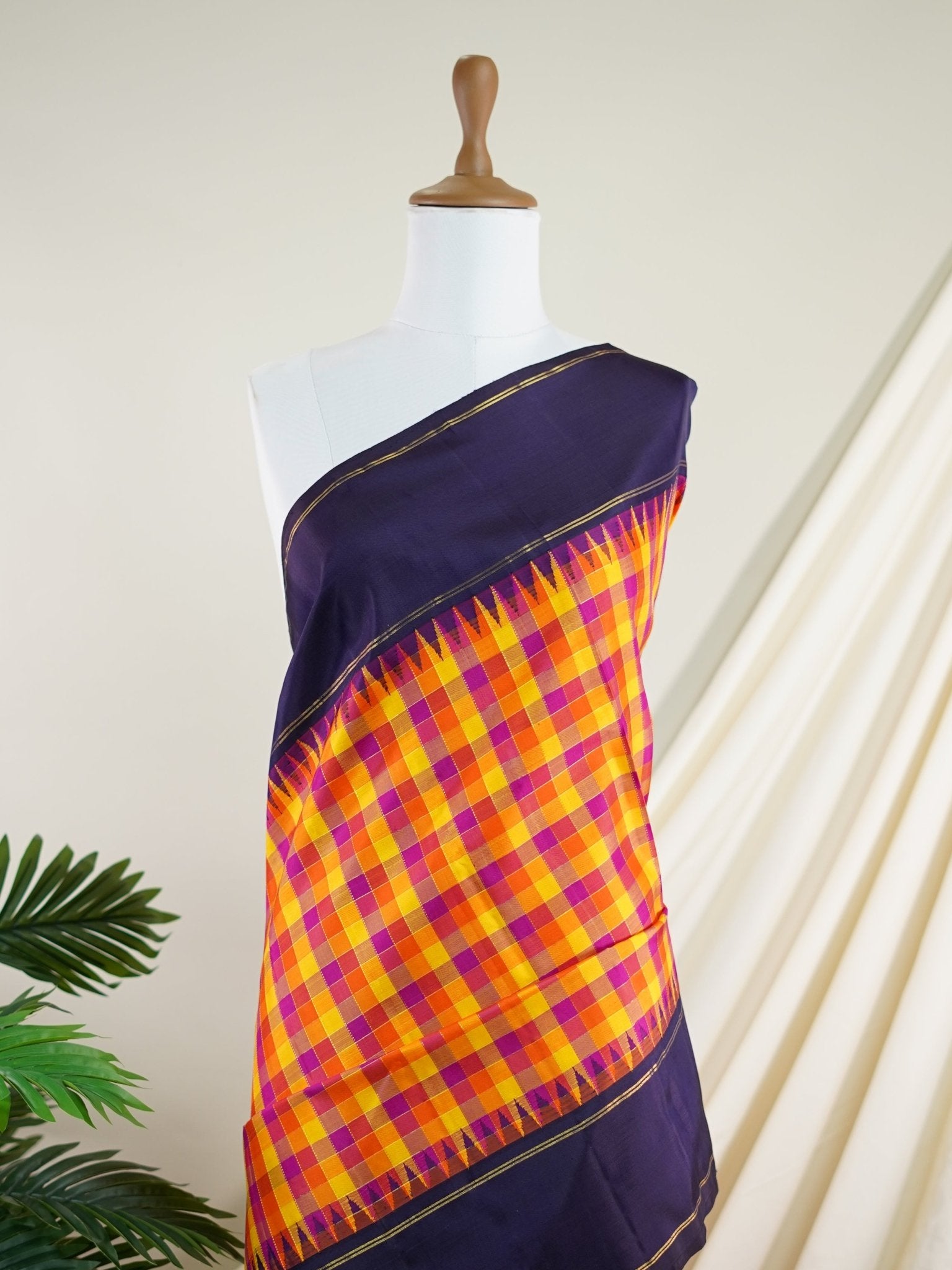 Kanchipuram Silk Multi 100% Pure Silk  - Manoranjitham Weaves - Handloom Store