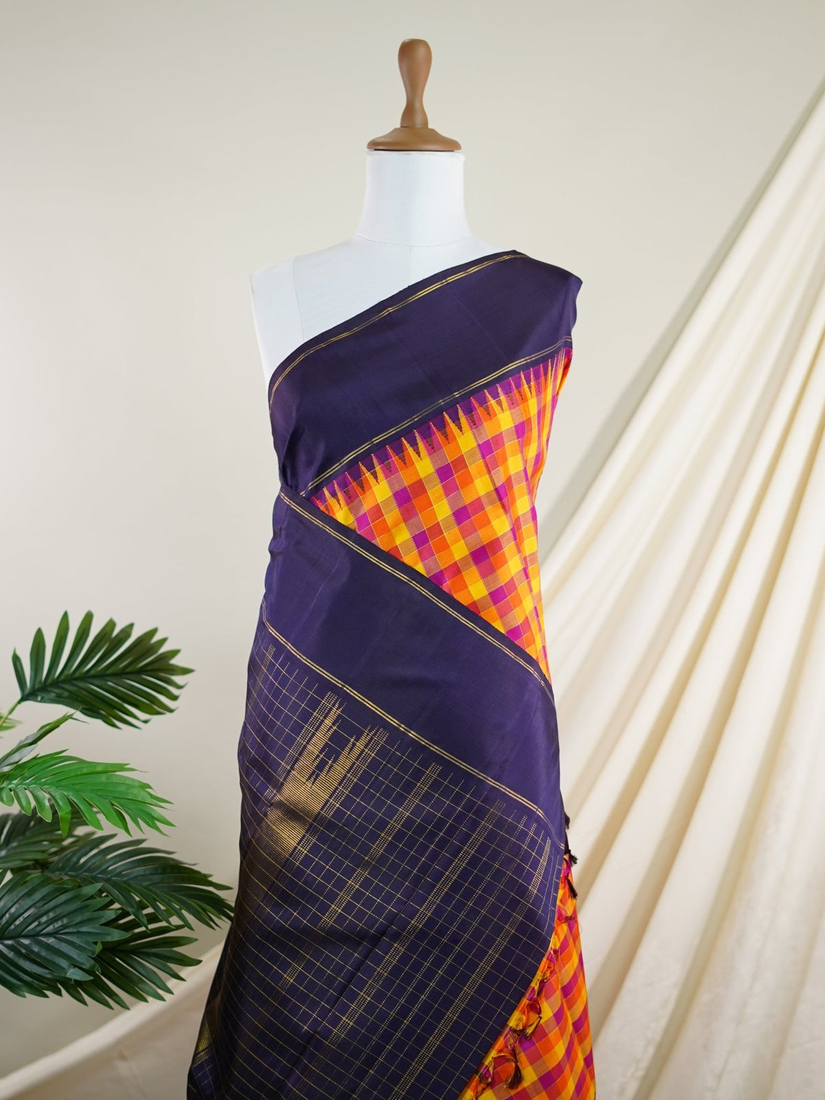 Kanchipuram Silk Multi 100% Pure Silk  - Manoranjitham Weaves - Handloom Store