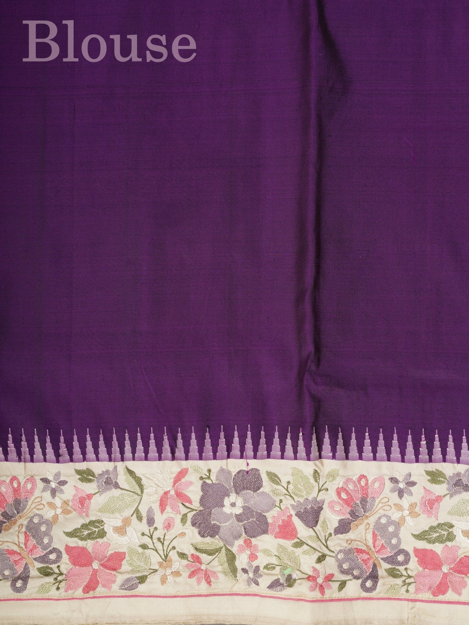 Gadwal Silk Royal Blue 100% Pure Silk  Manoranjitham Weaves - Handloom Store