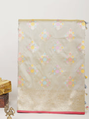 Katan Grey Katan Semi Silk Manoranjitham Weaves - Handloom Store