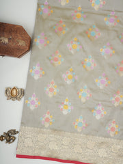 Katan Grey Katan Semi Silk Manoranjitham Weaves - Handloom Store
