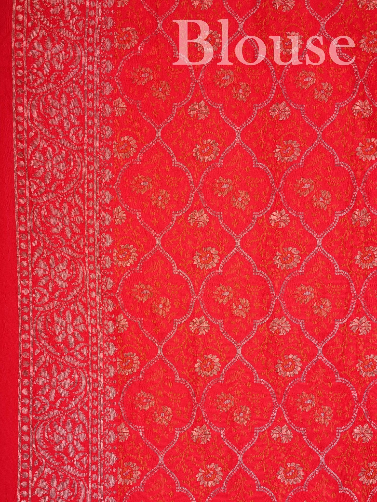 Katan Red Katan Semi Silk Manoranjitham Weaves - Handloom Store