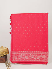 Katan Red Katan Semi Silk Manoranjitham Weaves - Handloom Store