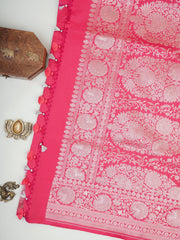 Katan Pink Katan Semi Silk Manoranjitham Weaves - Handloom Store