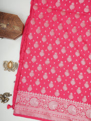 Katan Pink Katan Semi Silk Manoranjitham Weaves - Handloom Store