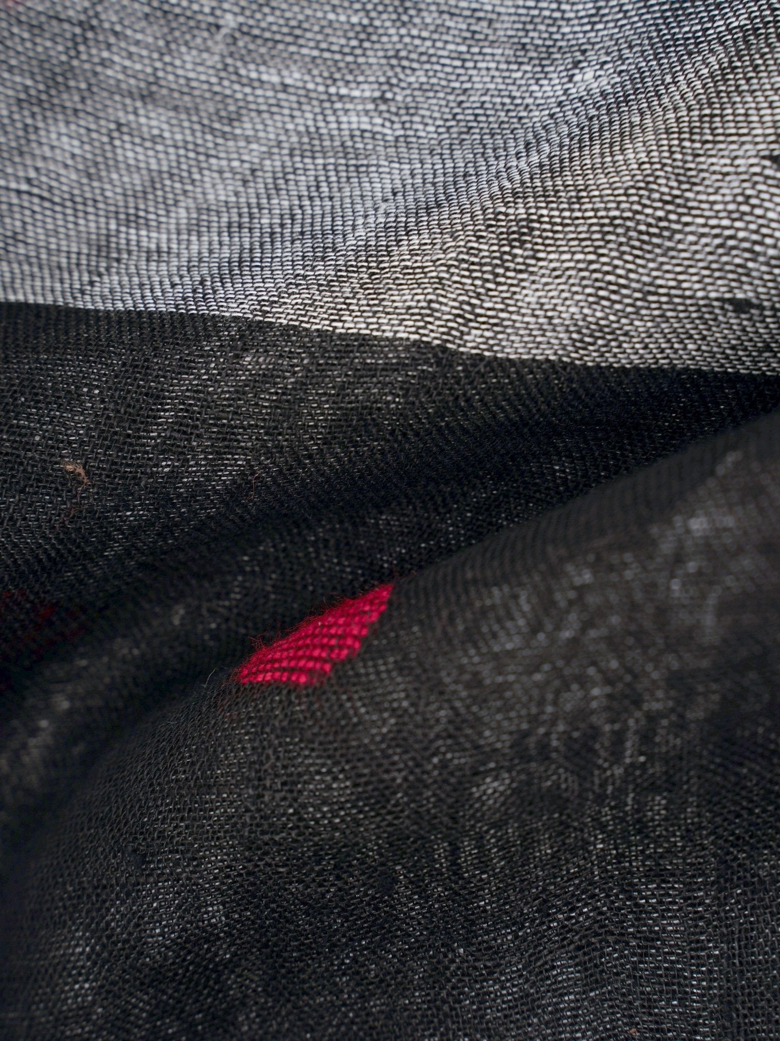 Linen Black 100% Pure Linen Manoranjitham Weaves - Handloom Store