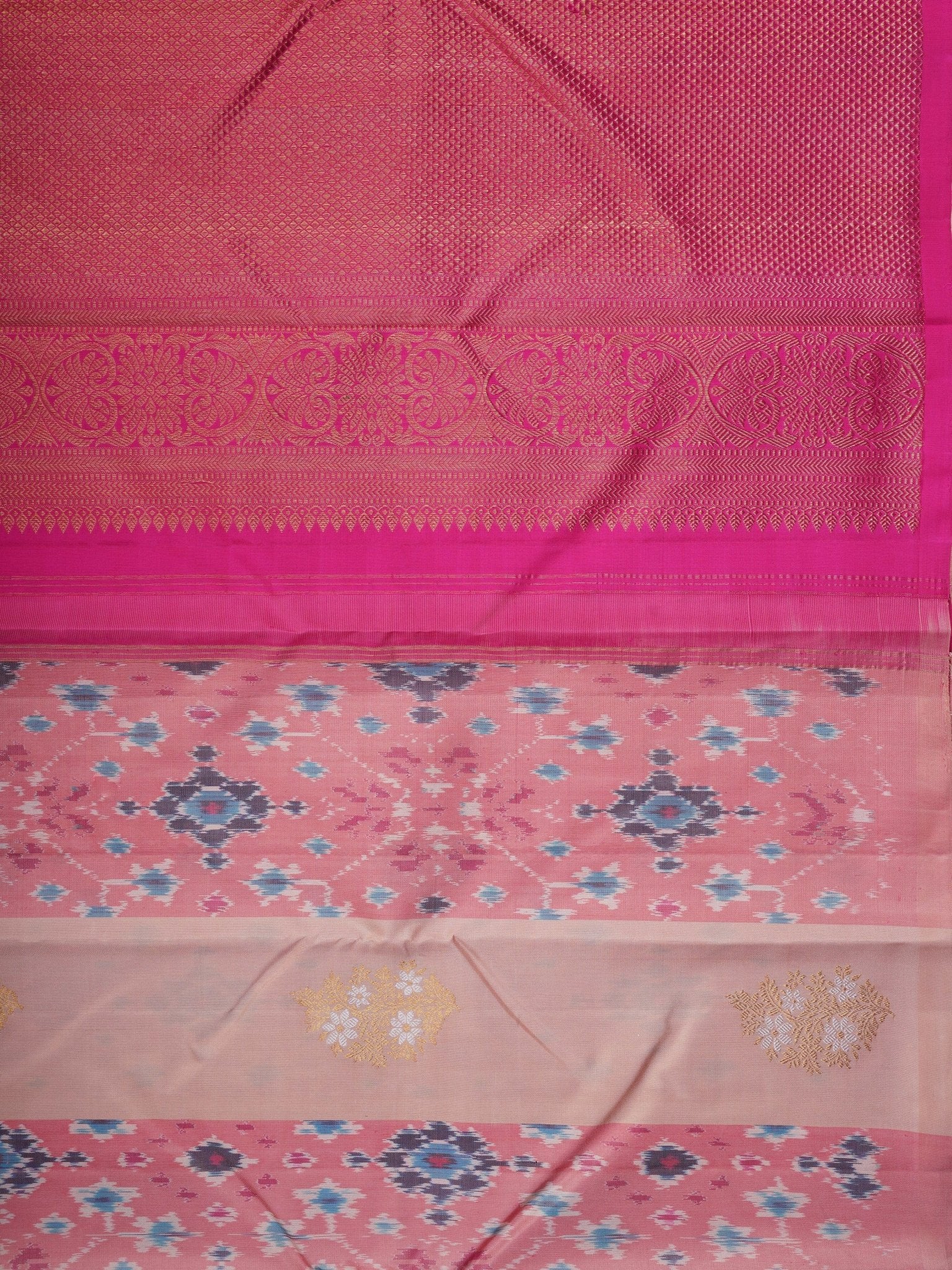 Kanchipuram Silk Onion Pink 100% Pure Silk  - Manoranjitham Weaves - Handloom Store