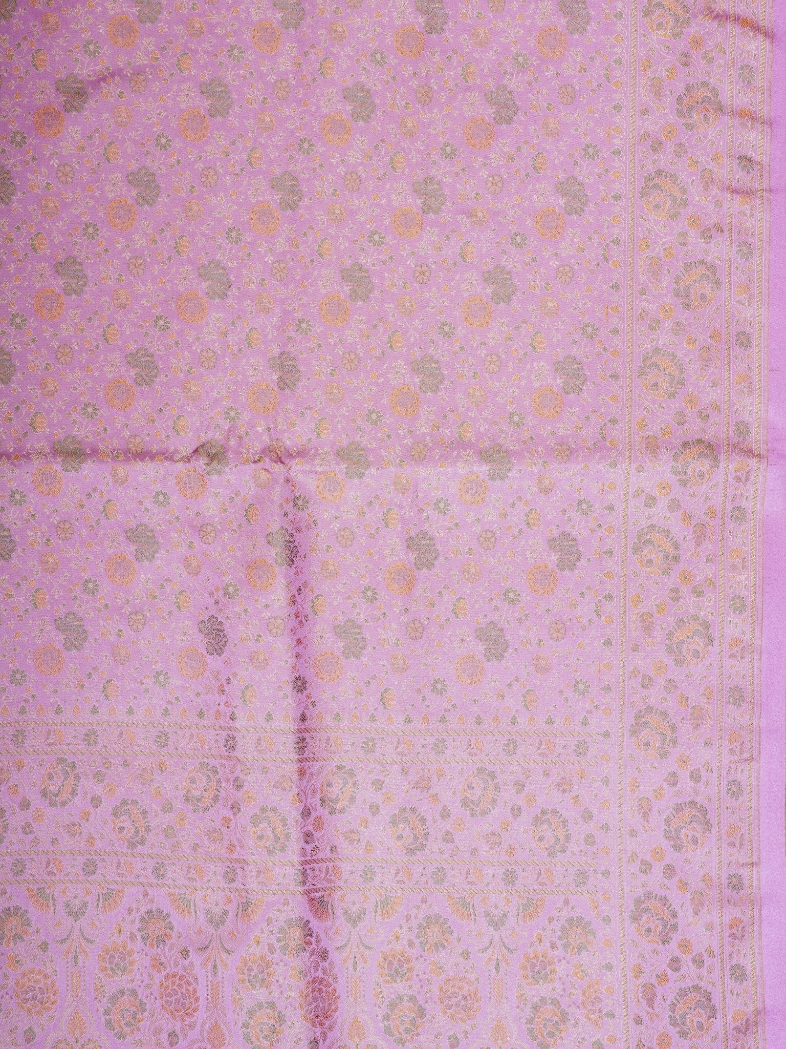 Katan Lavender Semi Mushru - Manoranjitham Weaves - Handloom Store