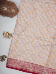 Banaras Cream Katan Semi Silk