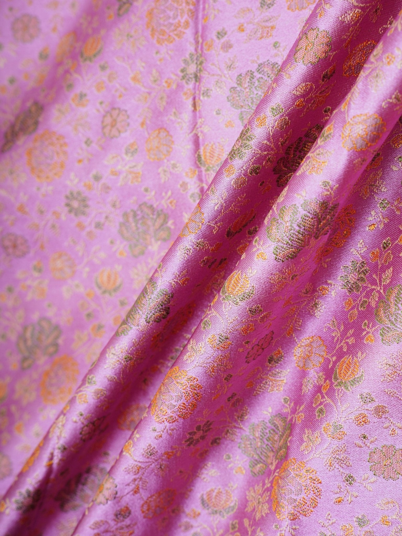 Katan Lavender Semi Mushru - Manoranjitham Weaves - Handloom Store