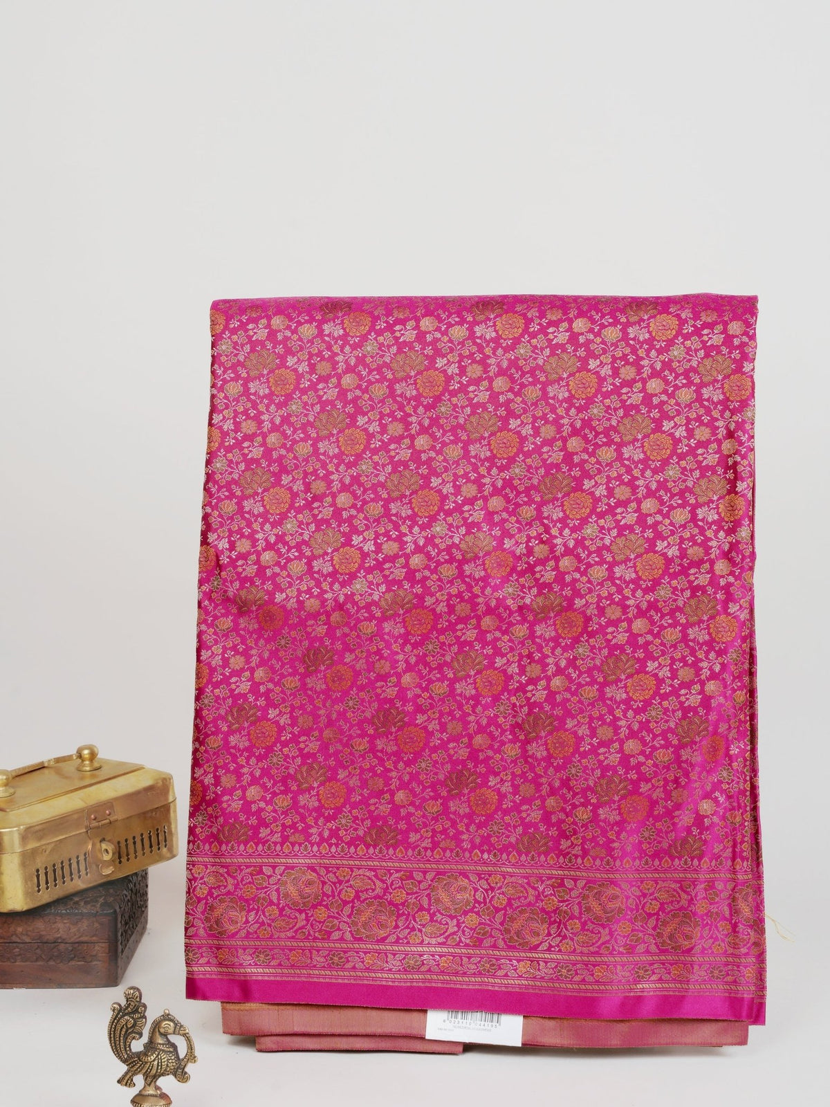 Katan Pink Semi Mushru - Manoranjitham Weaves - Handloom Store