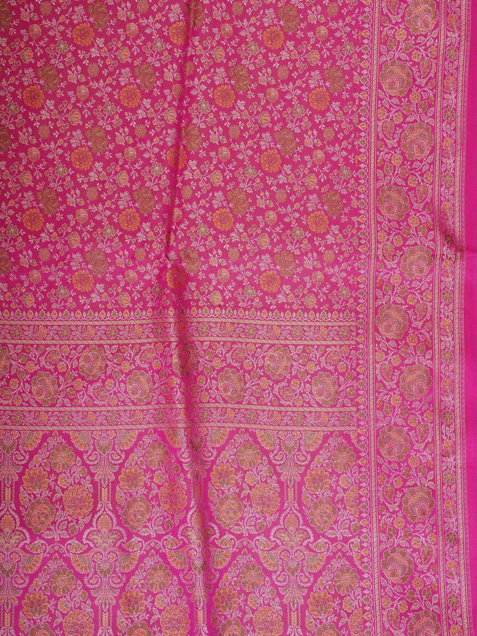 Katan Pink Semi Mushru - Manoranjitham Weaves - Handloom Store