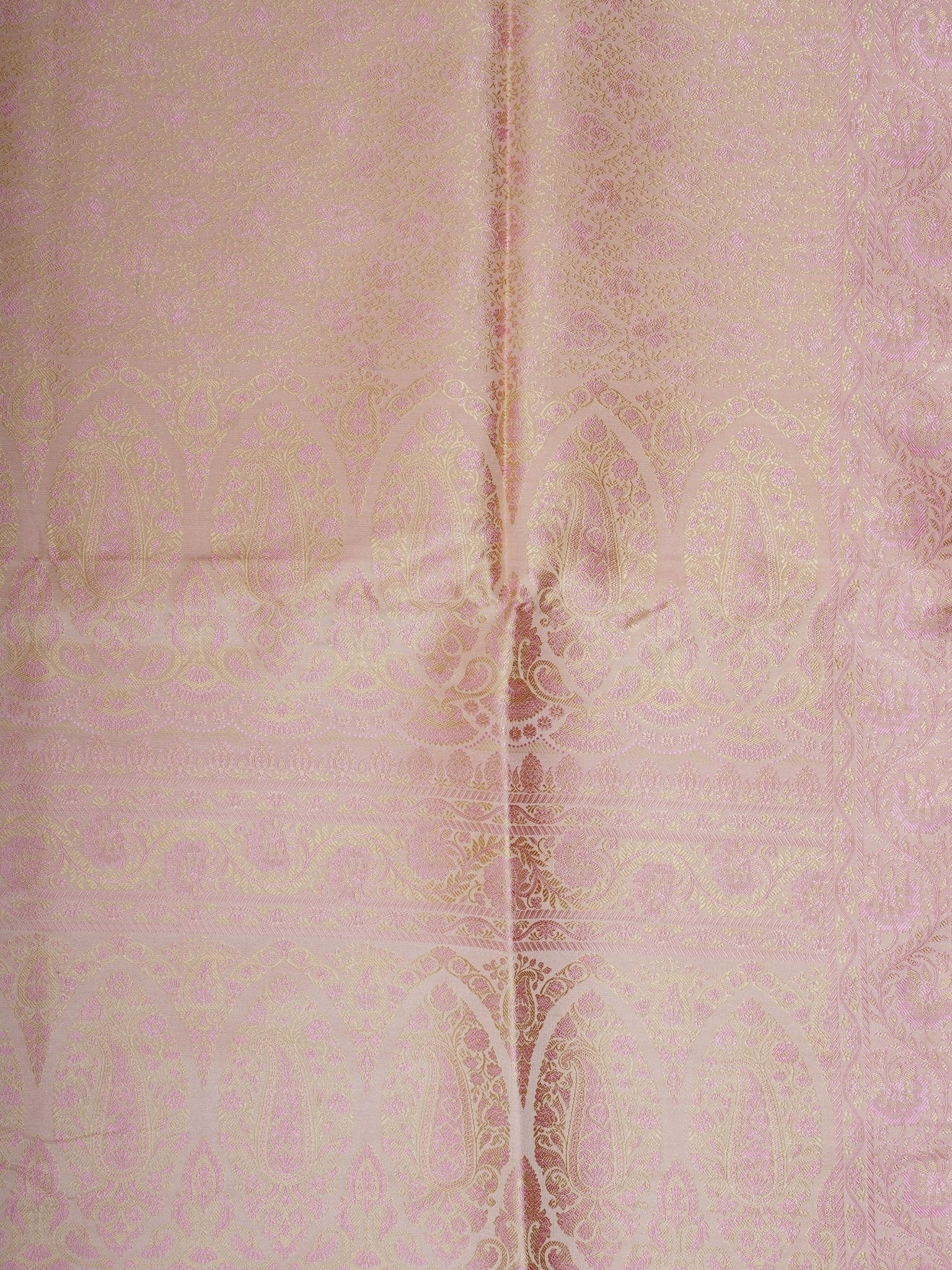 Katan Cream Semi Mushru - Manoranjitham Weaves - Handloom Store